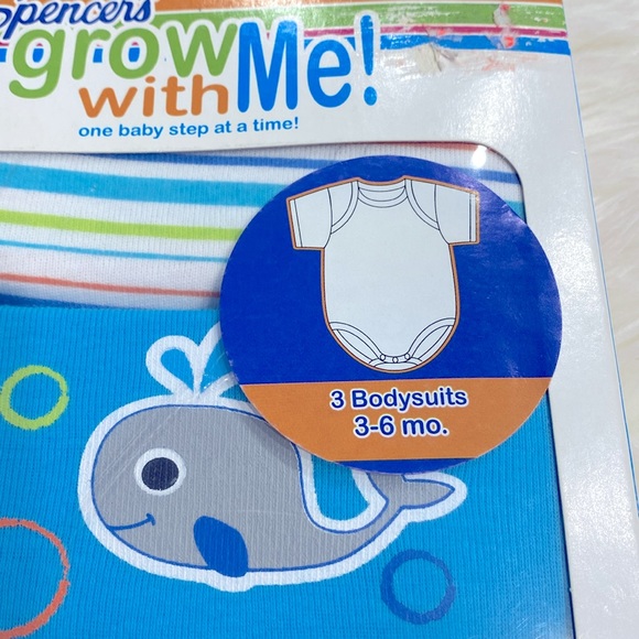 NWT Spencer's Grow With Me One Baby Step At A Time 3 Bodysuits 3-6 Month Hold Me - Picture 2 of 8